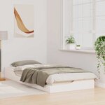 vidaXL Cadre de lit surélevé Blanc 80 x 210 cm Bois massif en pin
