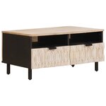 vidaXL Table basse Blanc 80 x 54 x 40 cm Bois de mangue massif