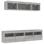 vidaXL Unités murales TV avec LED 5 Pièces gris sonoma bois d'ingénierie