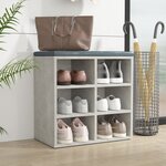 vidaXL Armoire à chaussures Gris béton 52 5x30x50 cm