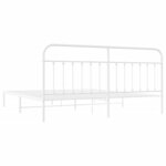 vidaXL Cadre de lit métal sans matelas et tête de lit blanc 200x200 cm