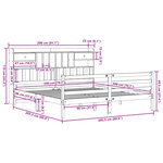 vidaXL Lit bibliothèque sans matelas cire marron 200x200 cm pin massif