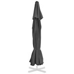 vidaXL Tissu de remplacement pour parasol d'extérieur Anthracite 515cm