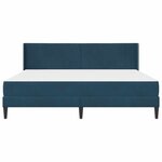 vidaXL Cadre de lit avec matelas Bleu 200 x 200 cm Velours