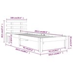 vidaXL Cadre de lit sans matelas blanc bois massif 100x200 cm