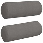 vidaXL Coussins d'accent 2 Pièces Gris clair Ø 25 x 70 cm