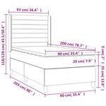 vidaXL Sommier à lattes de lit avec matelas Crème 90x200 cm Tissu