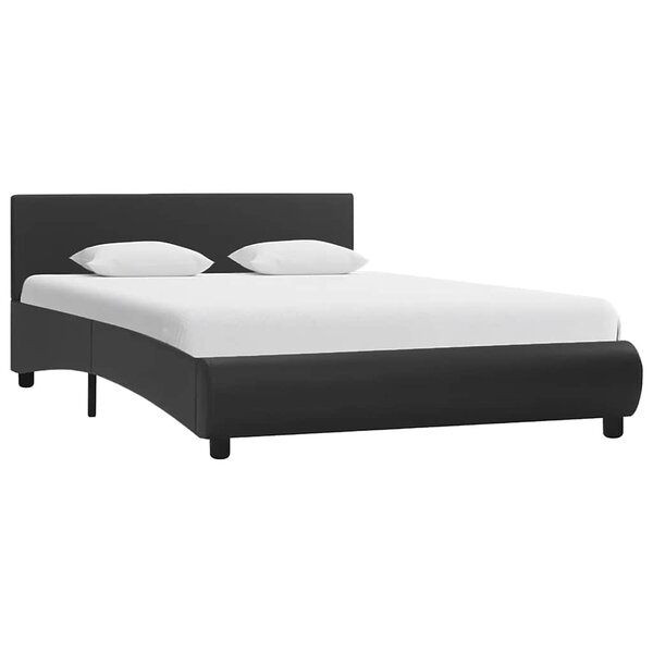 vidaXL Cadre de lit avec LED sans matelas noir 120x200 cm