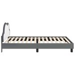 vidaXL Cadre de lit avec tête de lit Gris clair 90 x 190 cm PU