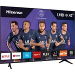 Hisense 43ae7000f tv led 43'' (108cm) uhd 4k - hdr - smart tv - ecran sans bord - 3 x hdmi 2.0