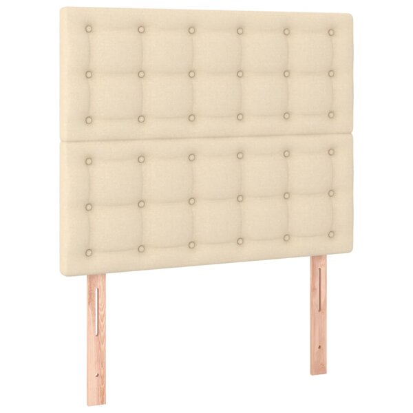 vidaXL Têtes de lit 2 Pièces Crème 80x5x78/88 cm Tissu