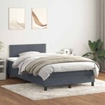 vidaXL Sommier à lattes de lit et matelas gris foncé 120x210cm velours