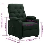 vidaXL Fauteuil Vert foncé Tissu