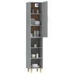 vidaXL Buffet haut Sonoma gris 34 5x34x180 cm Bois d'ingénierie