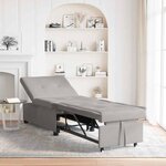 vidaXL Canapé-Lit Gris clair 67 x 194 x 82 cm Tissu en microfibre