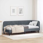 vidaXL Cadre de lit d'angle Gris foncé 80 x 200 cm Velours