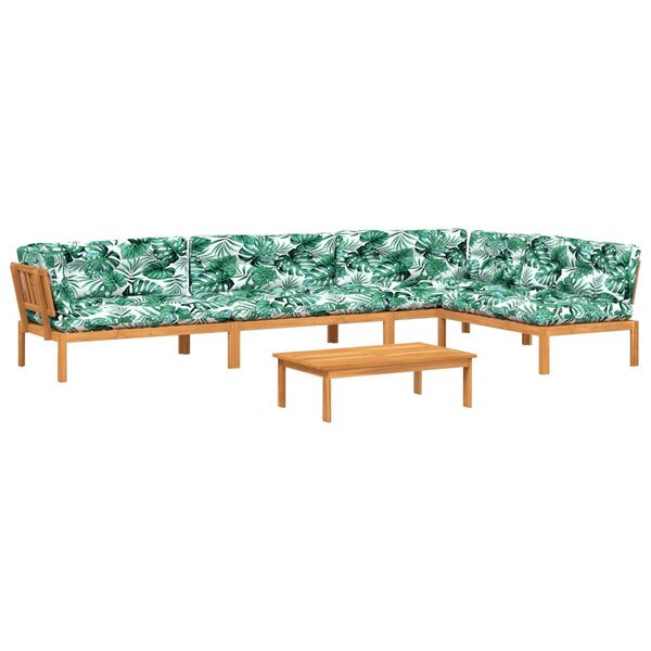 vidaXL Salon palette de jardin avec coussins 5Pièces bois d'acacia massif