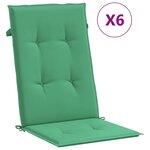 vidaXL Chaises de jardin inclinables et coussins lot de 6 bois teck
