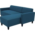Canapé d'angle fixe 4 places BOB - Tissu marine - Réversible - 197 x 117 x 65 cm