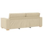 Canapé 3 places vidaXL crème 180 cm en tissu