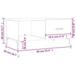 vidaXL Table basse chêne marron 90x50x40 cm bois d'ingénierie