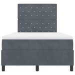 Lit à ressort vidaXL avec matelas et LED Gris foncé 120x200 cm Velours