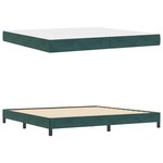 vidaXL Lit boxspring avec matelas Vert foncé 200 x 200 cm Velours