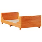 vidaXL Lit bibliothèque sans matelas cire marron 90x190 cm bois massif