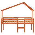 vidaXL Lit haut avec toit cire marron 90x200 cm bois de pin massif