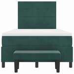 vidaXL Lit à ressorts avec tête de lit Vert foncé 120 x 200 cm Velours