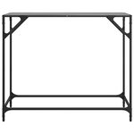 vidaXL Table console avec dessus en verre noir 98x35x81 cm acier
