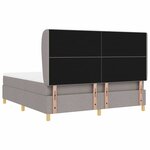 vidaXL Lit à ressorts avec matelas gris foncé 90x190 cm Taupe tissu