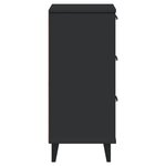 vidaXL Table de chevet VIKEN noir bois d'ingénierie