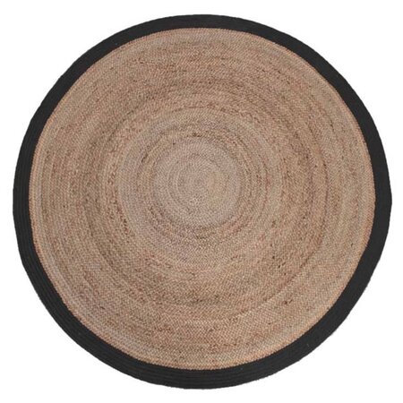 LABEL51 Tapis Jute Rond 180 cm Noir