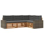 vidaXL Ensemble de canapés d'extérieur 4 Pièces Naturel et Anthracite