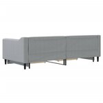 vidaXL Lit de jour avec gigogne et tiroirs gris clair 90x200 cm tissu