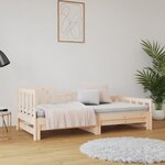 vidaXL Lit coulissant sans matelas 2x(80x200) cm Bois de pin massif