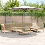 vidaXL Salon palette de jardin avec coussins 5Pièces bois d'acacia massif