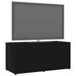 vidaXL Meuble TV Noir 80x34x36 cm Bois d'ingénierie