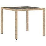 vidaXL Ensemble à manger de jardin et coussins 5 Pièces beige rotin verre