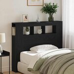 vidaXL Tête de lit LED avec étagère Chêne noir 120 x 18.5 x 103.5 cm