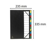 Trieur rigide Ordonator dos extensible 12 compartiments Noir EXACOMPTA