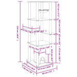 vidaXL Arbre à chat avec griffoirs en sisal Gris clair 154 cm