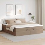 vidaXL Cadre de lit ottoman et matelas cappuccino 180x200cm similicuir