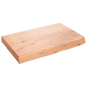 vidaXL Dessus de table marron clair bois chêne massif traité