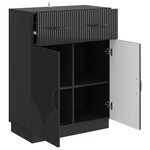 vidaXL Buffet avec tiroir Noir 66 x 34 5 x 87 cm Bois d'ingénierie