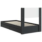 vidaXL Cadre de lit avec rangement et tête de lit Noir 90 x 190 cm