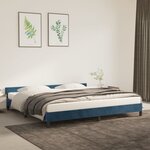 vidaXL Cadre de lit avec tête de lit Bleu foncé 200x200 cm Velours