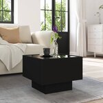 vidaXL Table d'appoint avec LED noir 40x40x30 cm bois d'ingénierie
