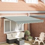 vidaXL Auvent Rétractable Manuel Vert et Blanc 350x250 cm